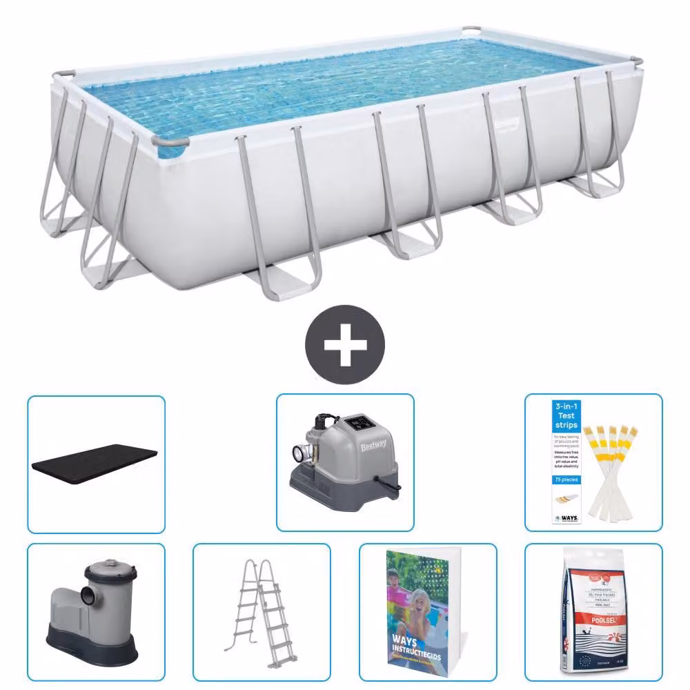Bestway Power Steel, piscina rettangolare - 549x274x122 cm - composta da 6 parti, modello S649