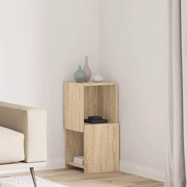 Mobile angolare vidaXL in legno ingegnerizzato Rovere Sonoma, L 30,5 cm x P 30 cm x H 65 cm