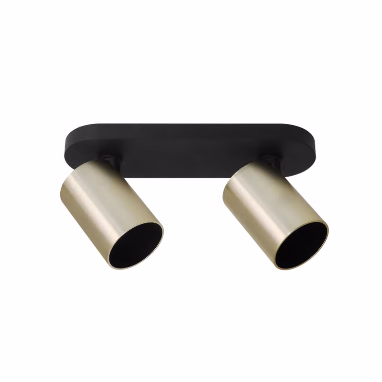 Doppia lampada da soffitto a punti tipo Spot MALGA 2 ELEGANT Barra IP20 2xGU10 220-240V nero Riflettori color oro EDO777869 EDO Solutions
