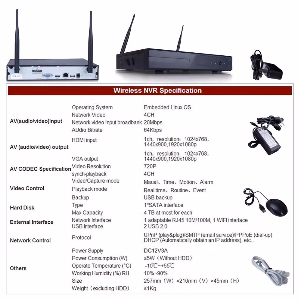 Kit di videosorveglianza Trade Shop con NVR 4 canali Wifi e 4 telecamere IP con segnale fino a 300 metri – 2
