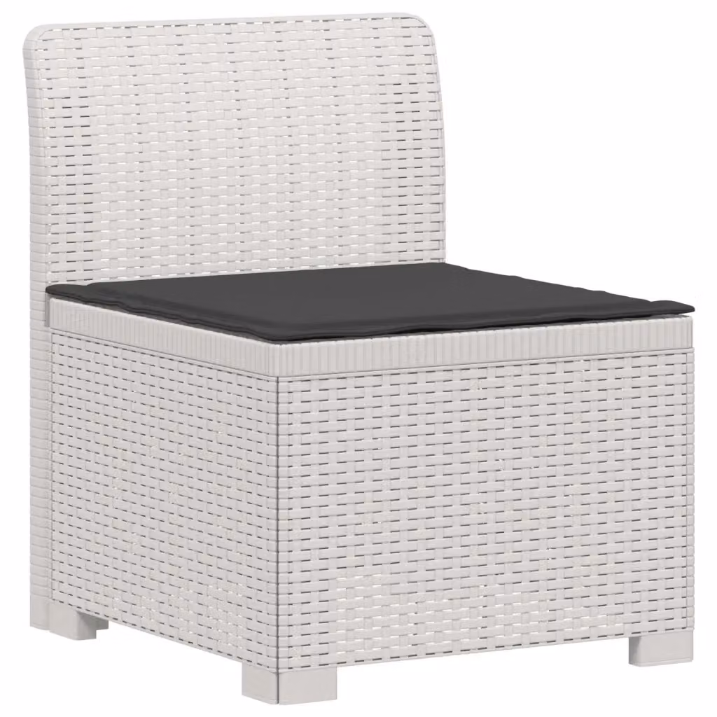 Divano da giardino a 1 posto con cuscino in rattan effetto moderno per esterno, disponibile in bianco o antracite, L: 70 cm, P: 62 cm, H: 55 cm – 2