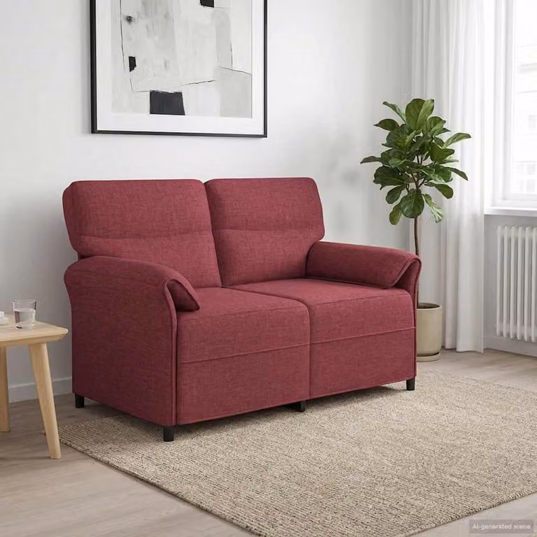 Divano moderno vidaXL in tessuto rosso con struttura in metallo e imbottitura in schiuma per il tuo soggiorno
