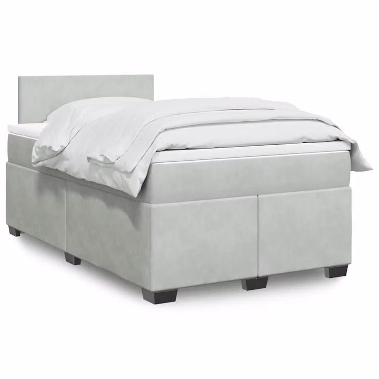 vidaXL Letto Ibrido con Materasso Grigio e Bianco L/P/H: 120 x 200 cm