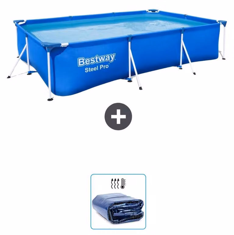 Bestway Steel Pro, piscina rettangolare - 300x201x66 cm - 2 pezzi - Modello S22296