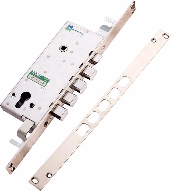 Serratura da infilare triplice per porte blindate sinistra IPERBRIKO colore argento, Scatola: 193 x 78 mm