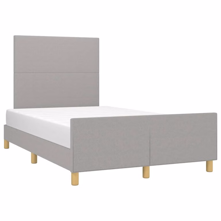 Giroletto senza Materasso Grigio Chiaro 120x190 cm in Tessuto