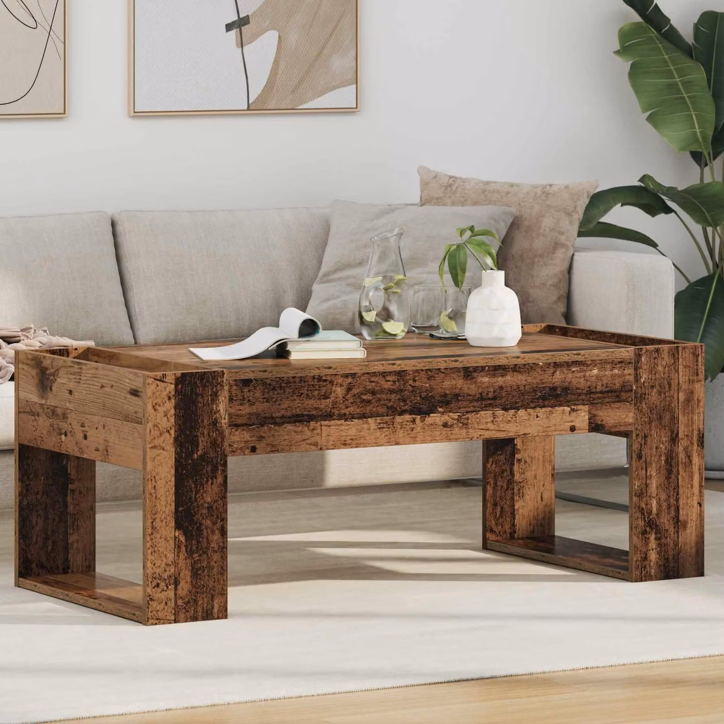 Maison Exclusive - Tavolino in legno antico 110 x 50 x 41 cm Materiale ligneo