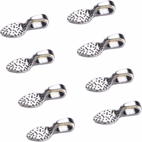 Piccoli ganci decorativi - Portagioie fai da te - 15x5 mm - Argento