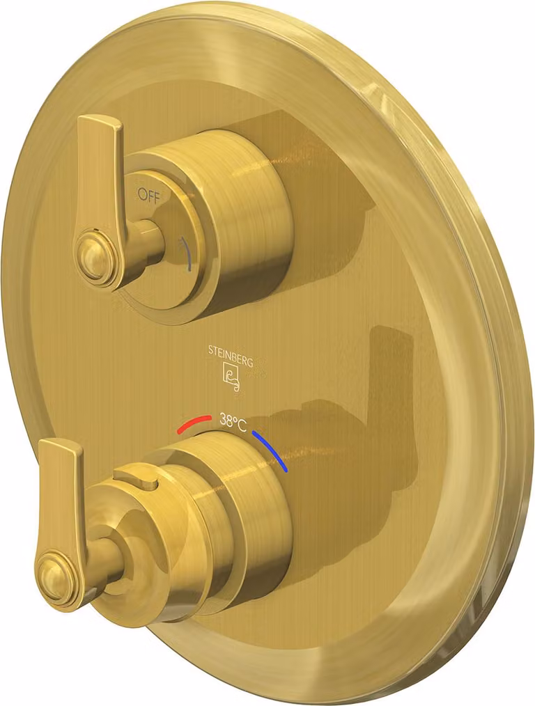 Steinberg Série 350 robinetterie de douche et de baignoire, set de montage final, thermostat encastré, 2 consommateurs, 35041333BG, 35041333BG