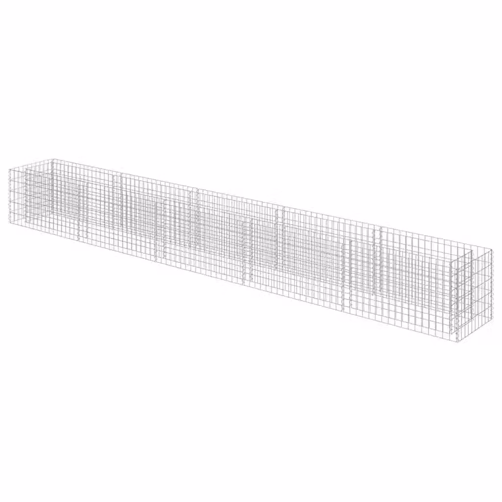 Gabbione Letto Rialzato Videx in Acciaio Zincato Argento L: 450 cm, P: 50 cm, H: 50 cm – 2