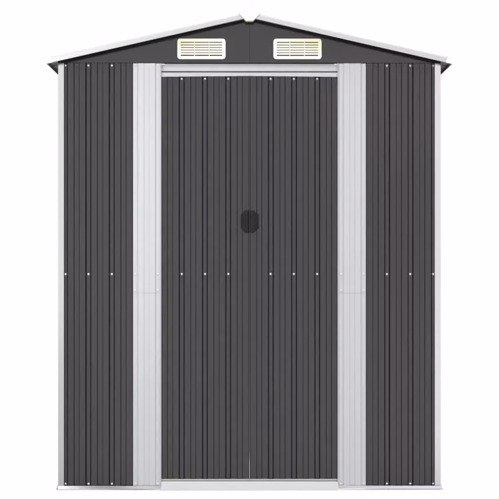 Casetta da giardino e ripostiglio esterno in acciaio zincato antracite L/P/H: 192 x 108 x 223 cm – 2