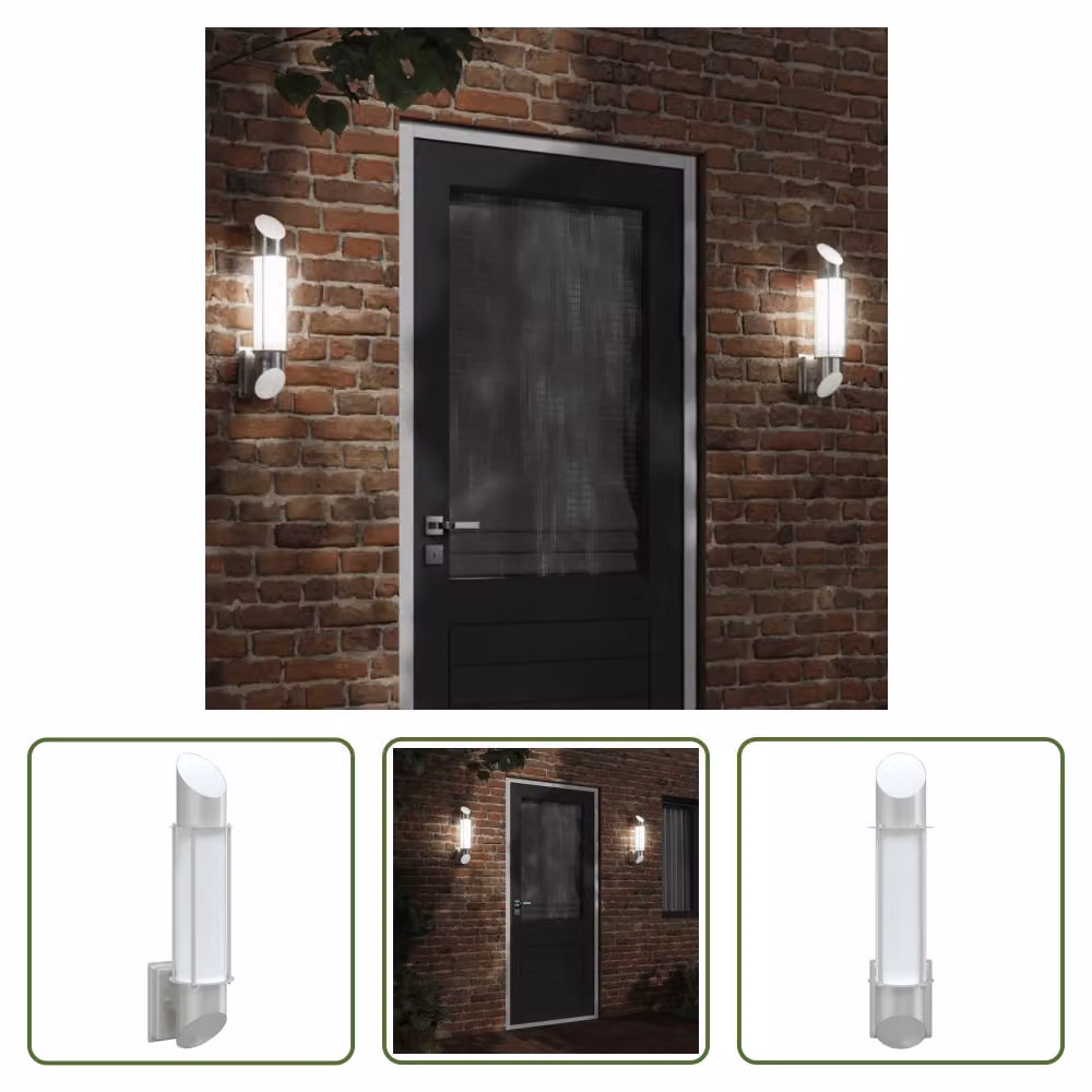 The Living Store Applique da esterno in acciaio inox argento