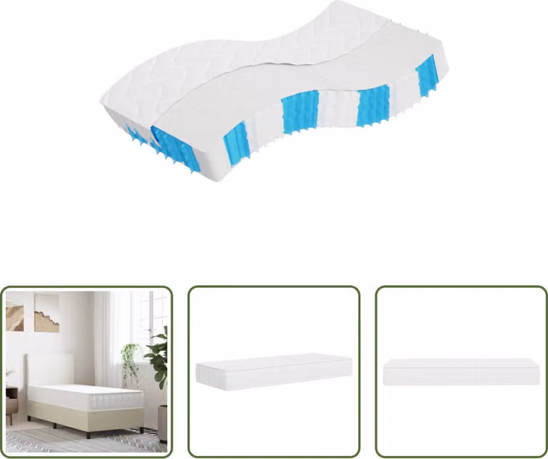 The Living Store Materasso a molle insacchettate di media consistenza 70x200 cm