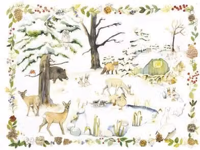 Calendario dell'Avvento "Animali al laghetto invernale"