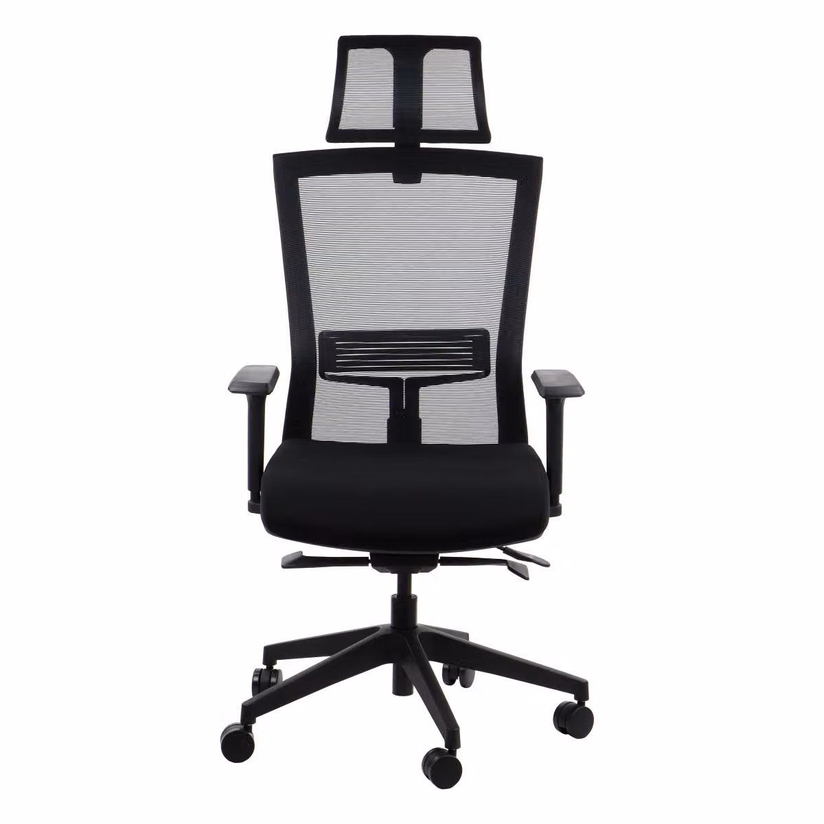 Sedia da ufficio ergonomica girevole HOPE, braccioli regolabili, poggiatesta, seduta scorrevole (avanti-indietro), nero