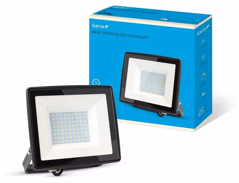 Faretto LED da esterno, 75W, 6750 lumen, 4000K (bianco neutro), grado di protezione IP65, alluminio
