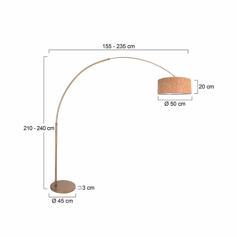 Steinhauer Lampada ad arco Sparkled Light, dimmerabile, Bronzo / Ottone antico, Soggiorno / Sala da pranzo, Metallo, Moderno, Lampada da terra