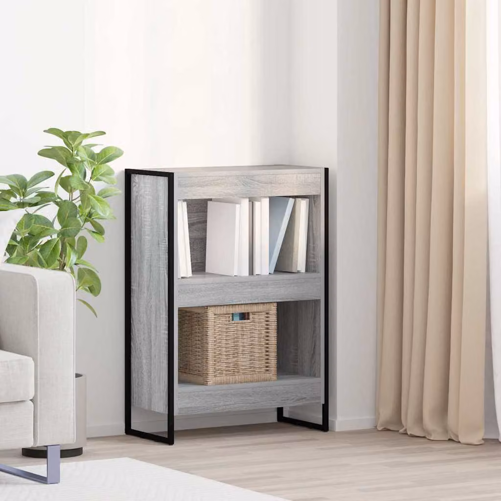 Armadio per Libri Industrial vidaXL in Legno e Metallo, Grigio, L 60 cm x P 30 cm x H 86,5 cm