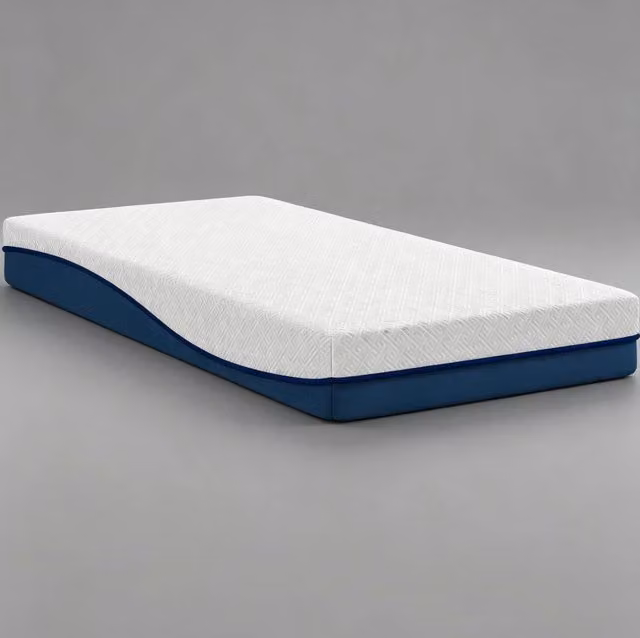 Materasso in Memory Gel 90 x 190 cm, 20 cm, Rivestimento Rimovibile, Blu e Bianco