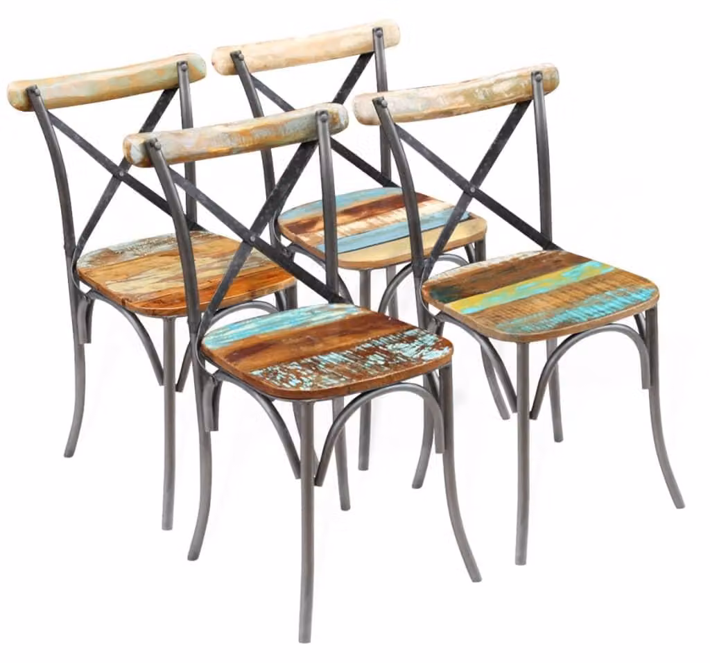 Sedia da pranzo - Sedia da cucina - Sedia - Sedia per sala da pranzo - Seduta - Legno massello di mango - Struttura in acciaio robusta