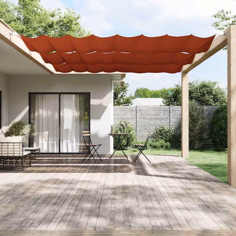 Paravento verticale vidaXL in tessuto Oxford color terracotta, L: 360 cm, H: 140 cm