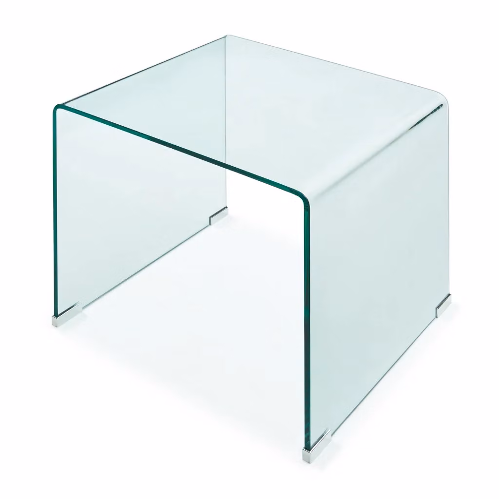 Tavolino da salotto Varlofrek en.casa in vetro trasparente, L/P/H: 50 x 50 x 50 cm – 2