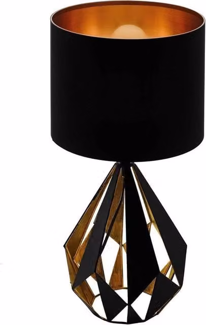 Lampada da tavolo vintage Trade Shop con paralume rotondo in nero e rame, H 51 cm, L 25 cm