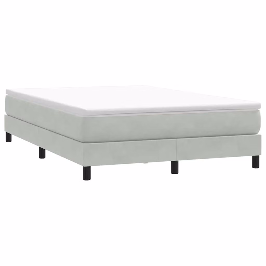 vidaXL Giroletto a molle in velluto grigio chiaro senza materasso 160x210 cm