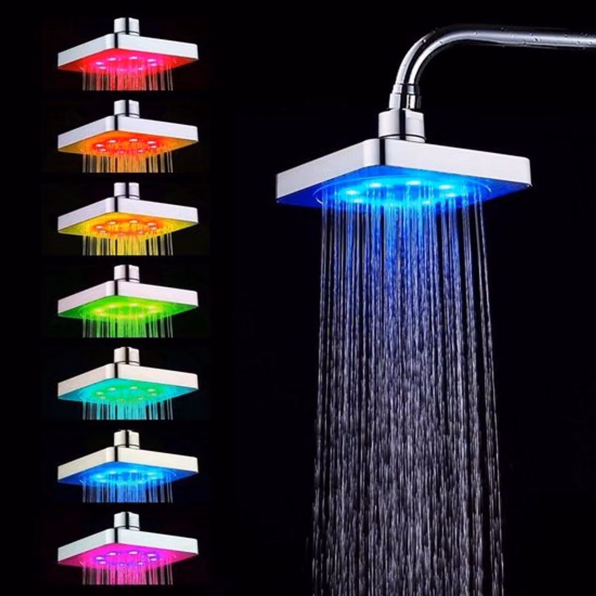 Doccia LED con cambio di colore, disponibile in 7 tonalità, ideale per bagni, case e hotel, per migliorare la vostra esperienza sotto la doccia