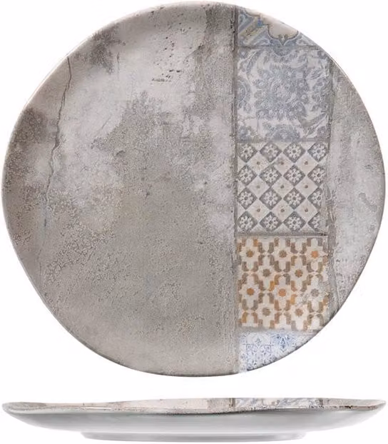Set da tavola di 12 piatti da dessert Malaga decorati in ceramica, 26 cm