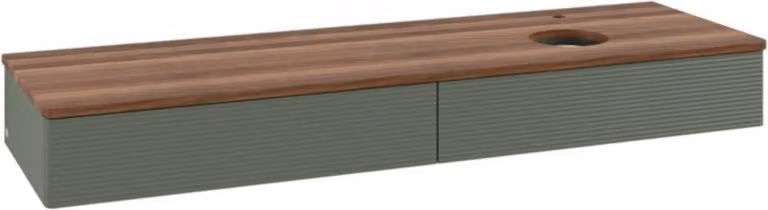 V&B Mobiletto con struttura frontale - illuminazione Antao 160x50cm, HL, WBP w. wal, lea gre. m Lac