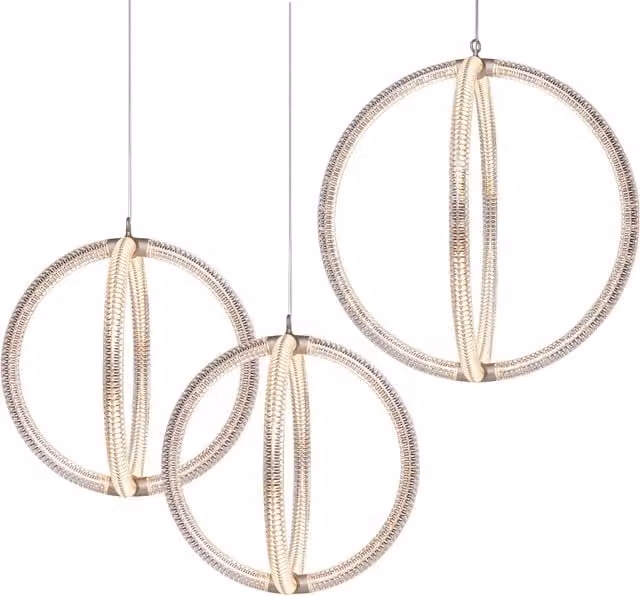Lampada a sospensione Moooi Luminora in vetro trasparente e metallo oro/ottone, regolabile in altezza e dimmabile
