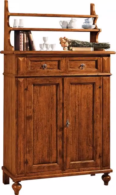 Madia credenza piattaia MOBILI 2G in legno color noce, L: 105 cm, P: 42 cm, H: 130 cm