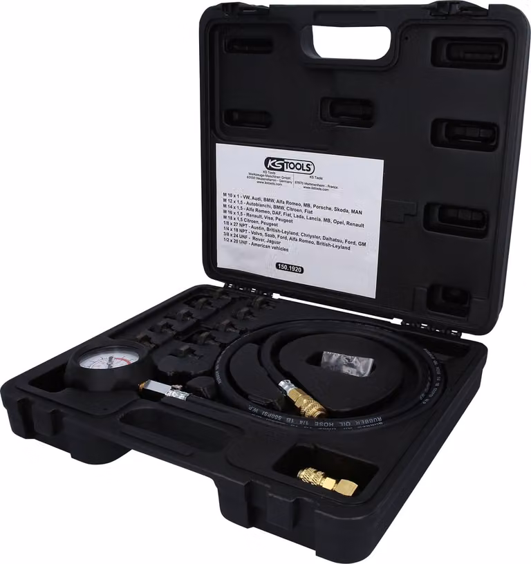 KS TOOLS Tester pressione olio 12 pezzi 0-10bar - 150.1920