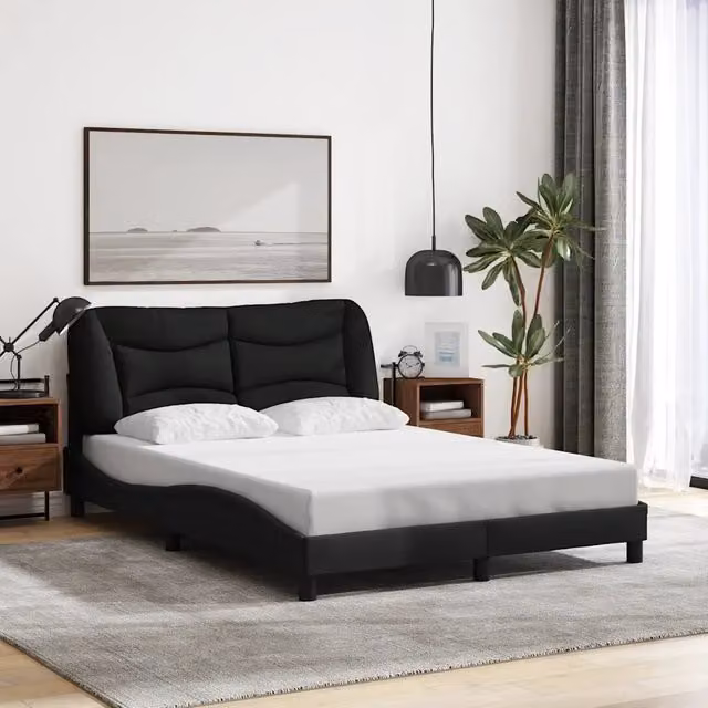 Giroletto senza Materasso-Struttura Letto Hvar Nero 120x200 cm Tessuto