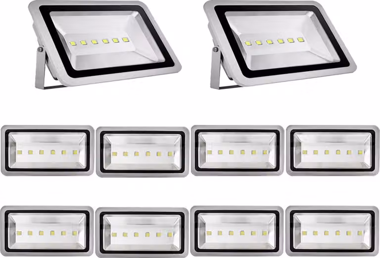 10pcs 300W LED Proiettore all'aperto, Greenmigo bianco freddo impermeabile IP65 Super illuminazione di sicurezza luminosa per giardino, cortile, magazzino, piazza, cartellone pubblicitario