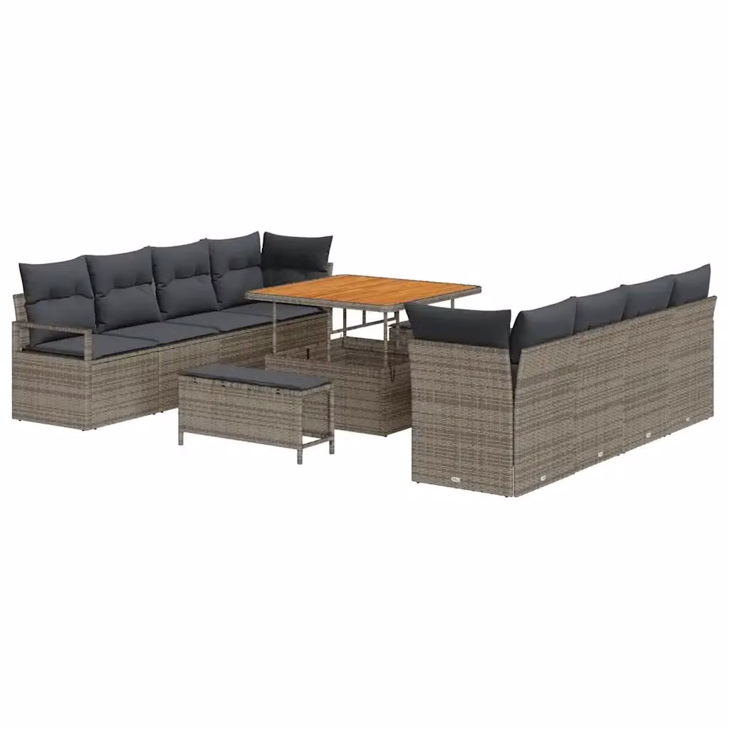 Set Divano da Giardino a Forma di U con Cuscini vidaXL Grigio L/P/H: 100 x 100 x 71 cm – 2
