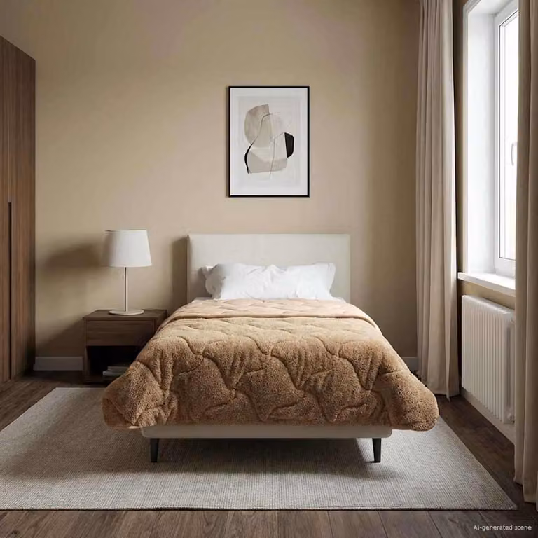 Piumino estivo reversibile vidaXL in microfibra traspirante, colore tortora, L: 155 cm x P: 200 cm