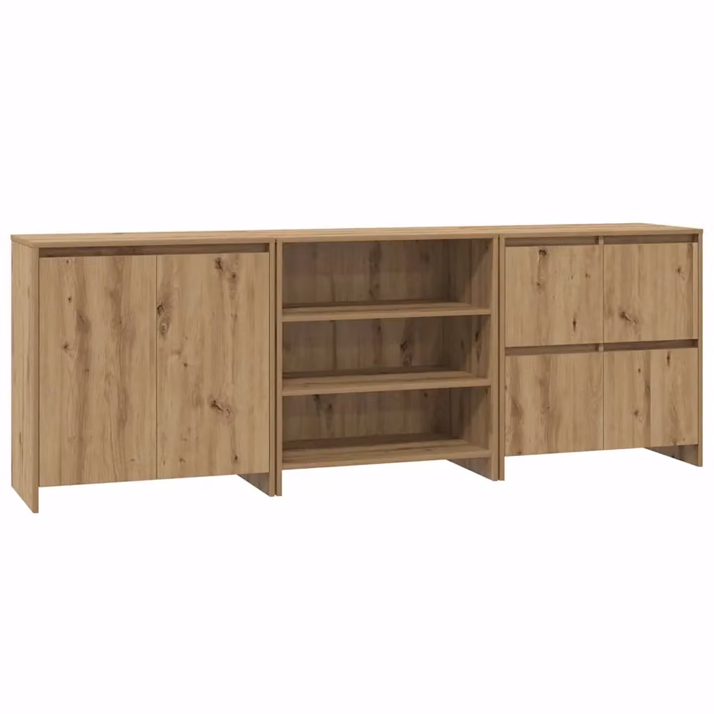 Credenza moderna vidaXL in rovere marrone, 3 pezzi, L: 70 cm, P: 41 cm, H: 75 cm – 2