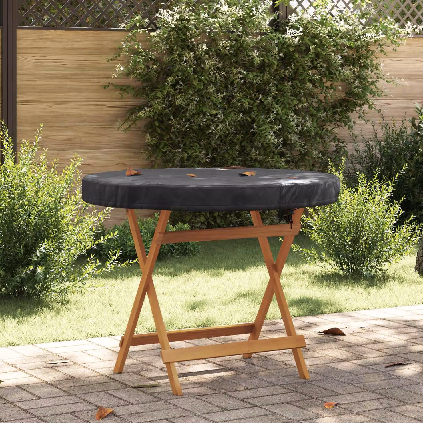 Copertura per tavolo da esterno vidaXL in poliestere, disponibile in nero o antracite, L/P/H: 112 x 112 x 10 cm