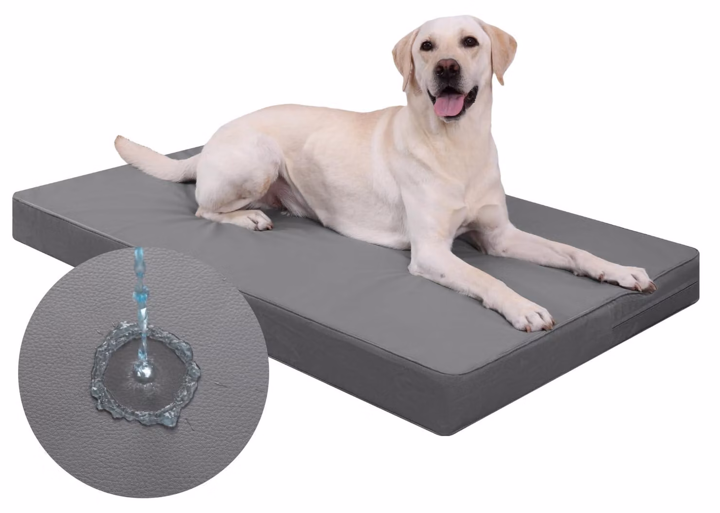 Cuccia ortopedica per cani, rivestita in ecopelle, dimensioni 134 x 91 x 9 cm, con rivestimento removibile e lavabile, adatta sia per interni che per esterni