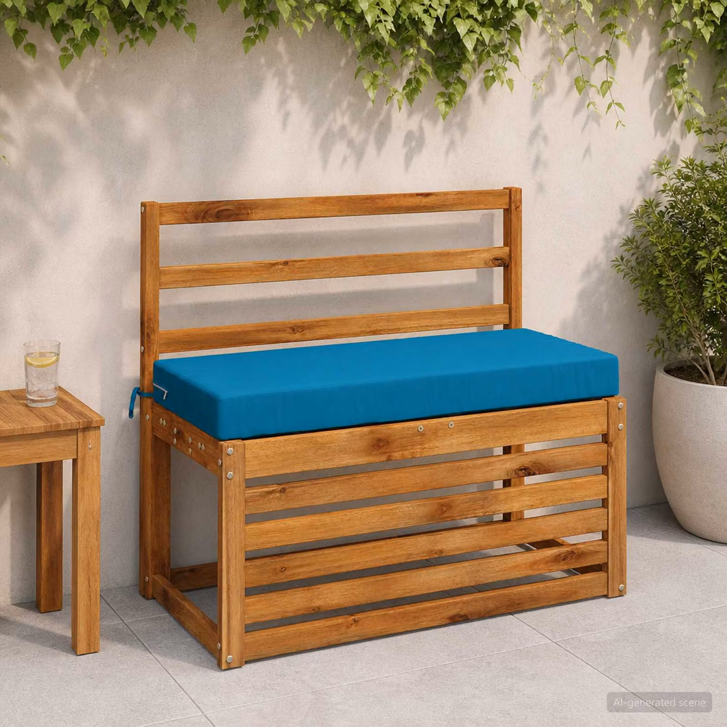 Cuscino per panchina vidaXL SOEST rettangolare in poliestere azzurro con rivestimento rimovibile e resistente ai raggi UV