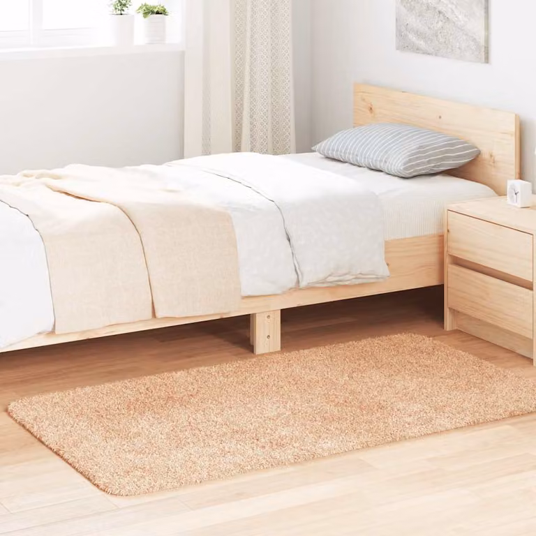 Tappeto Shaggy a Pelo Lungo vidaXL NAVARRA Beige L: 150 cm, P: 80 cm, H: 3,5 cm in poliestere