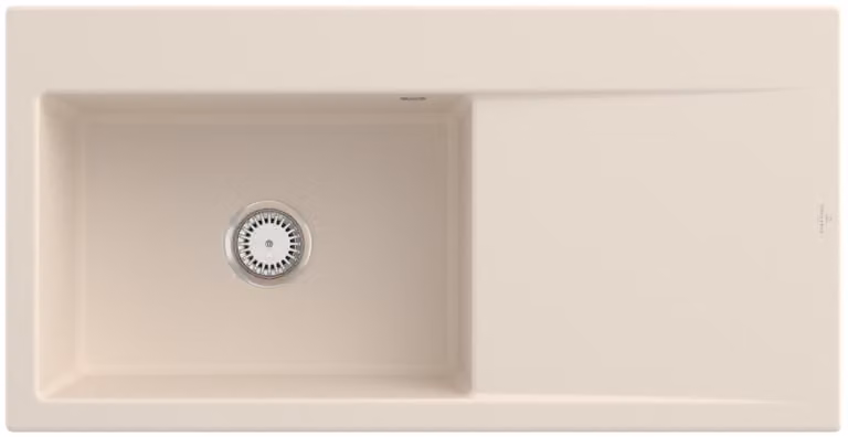 Lavello da cucina rettangolare Villeroy&Boch, lavello da cucina Subway Style 60 Ivory CeramicPlus 1000x510mm, larghezza base 60 cm