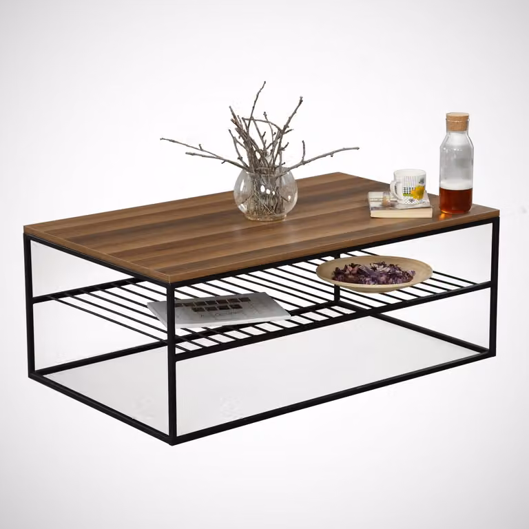 Skye Decor, Etna - Noce, tavolino, noce, 100% PANNELLI DI PARTICELLE RIVESTITI IN MELAMMINA, 95 x 55 x 43 cm