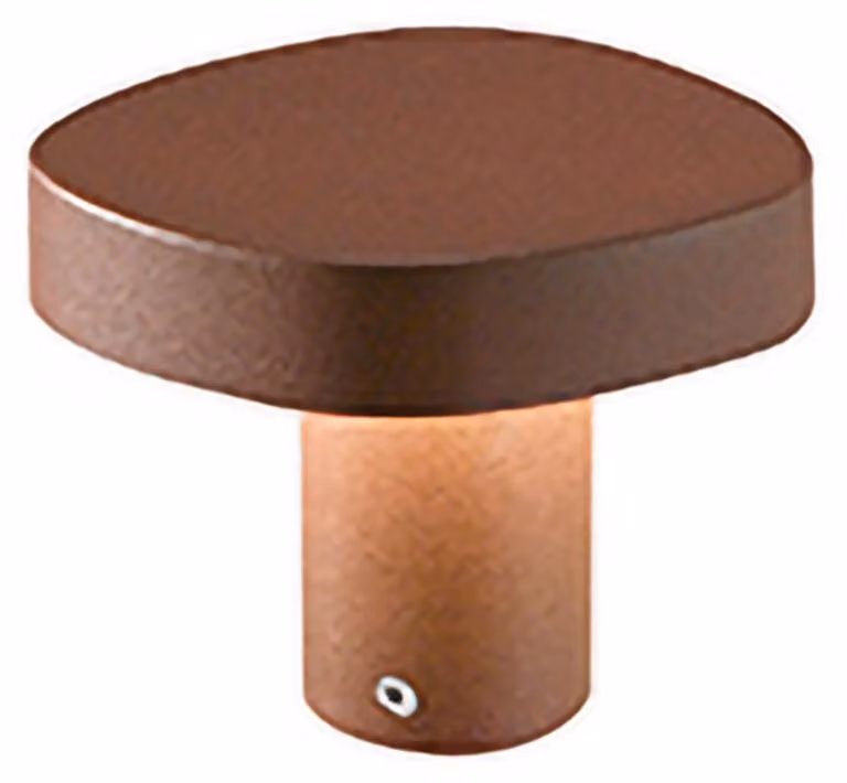 Zafferano Ciottolo - Paletto Led da esterno IP54 7W 3000K design moderno in alluminio per giardini e vialetti - 10 cm Corten