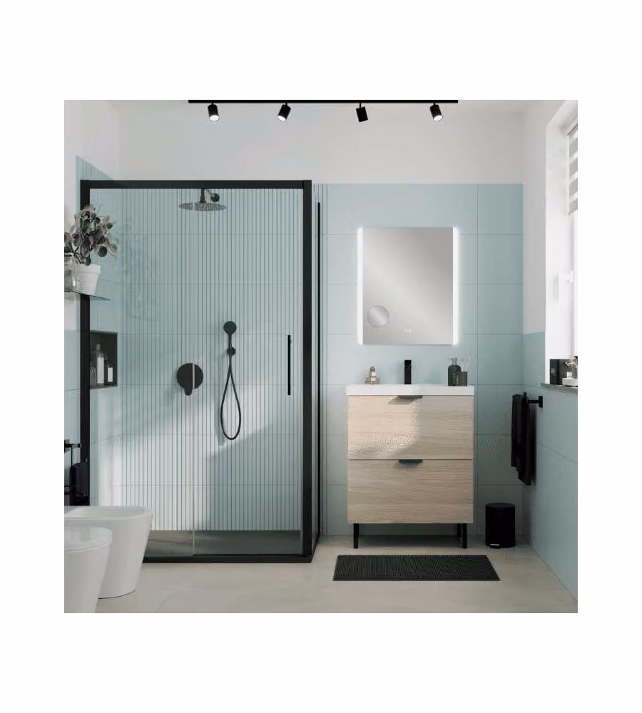 Metaform Porta Asciugamani da Parete Trend 50 cm Nero Opaco