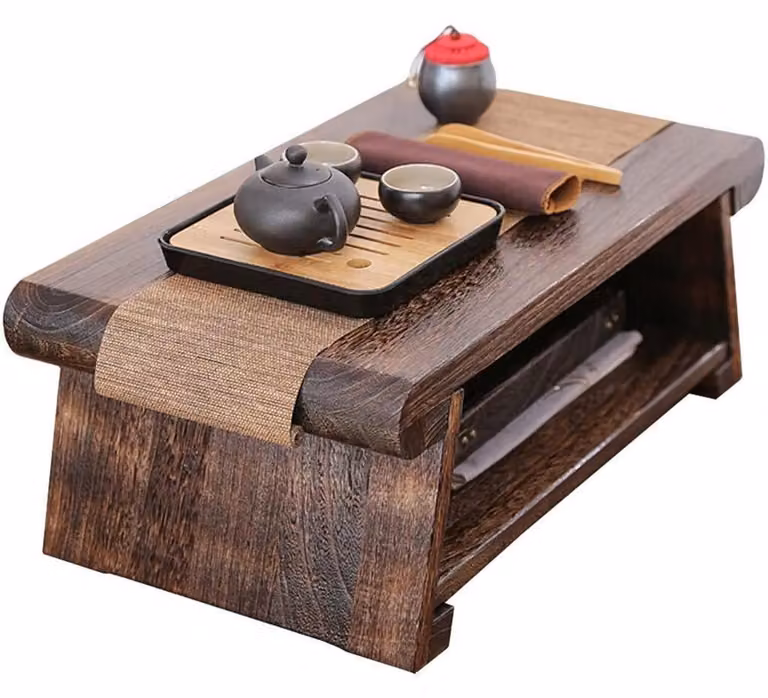 Tavolino laterale, tavolino da divano, a 2 livelli con ripiano, color marrone scuro, dimensioni 68x35x28 cm