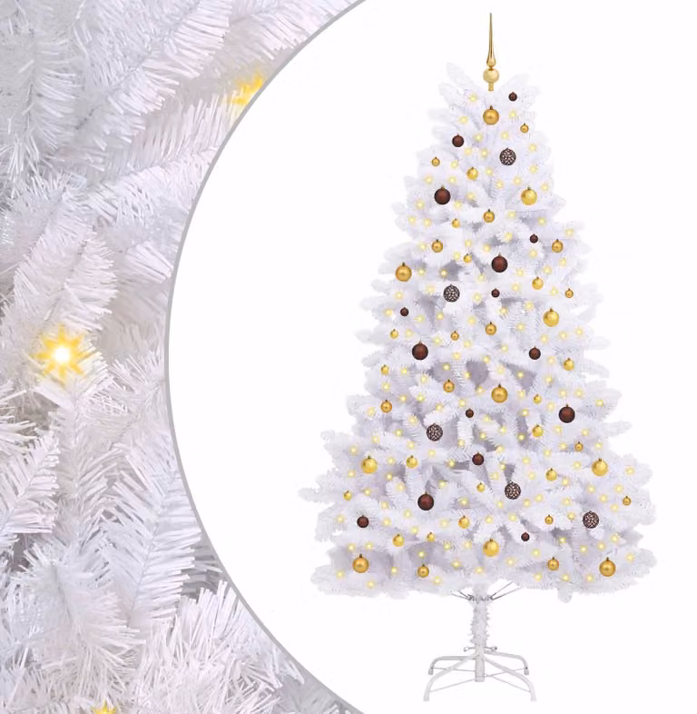 Albero di Natale artificiale bianco 128 x 128 x 270 cm