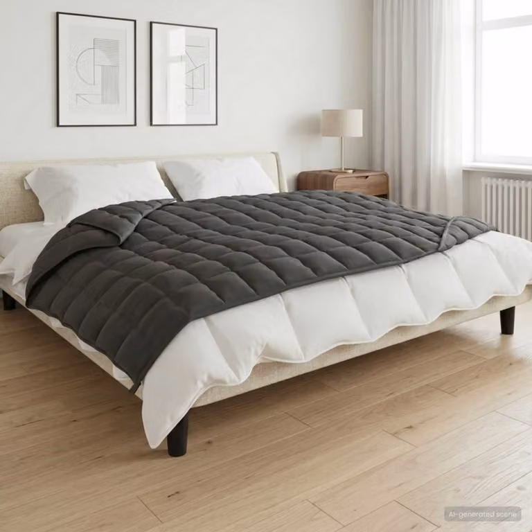 vidaXL Coperta Ponderata Antracite in 100% Cotone L: 137 cm, P: 200 cm, Peso: 6 kg